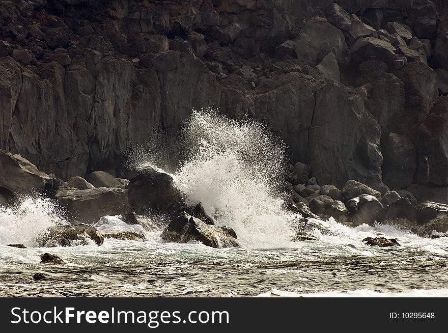 Volcanic Coastline In  Azores