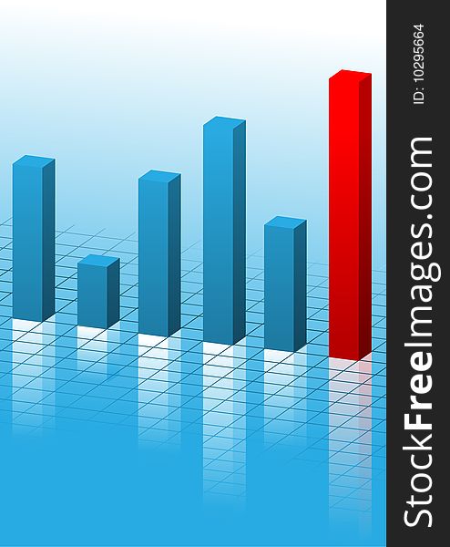 Business Graph showing profits and gains. Business Graph showing profits and gains