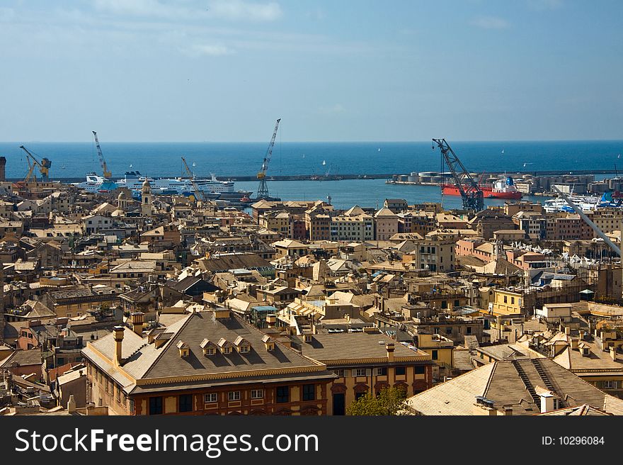 The Genoa's roofs in the historic centre of Genoa. The Genoa's roofs in the historic centre of Genoa