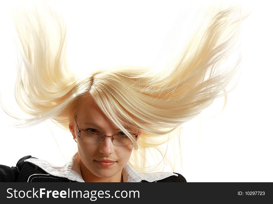 A young attractive business woman, isolated on white background