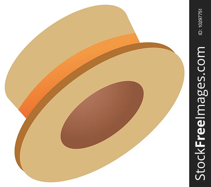 A  beige hat isolate in a white background