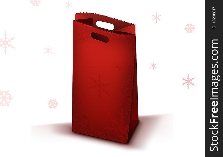 Christmas Shopping paper bag with white background