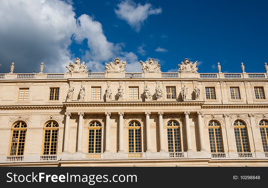 Classical Paris royal building exterior in palace. Classical Paris royal building exterior in palace
