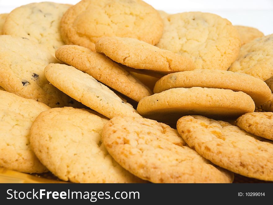 The sweet biscuits on white background (isolated). The sweet biscuits on white background (isolated)