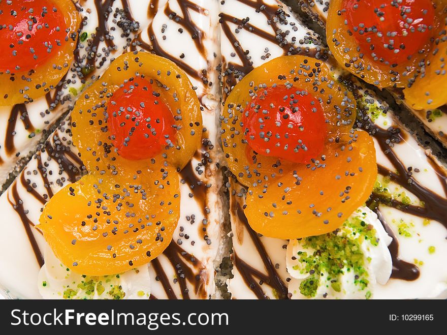 The sweet cake on white background (isolated)