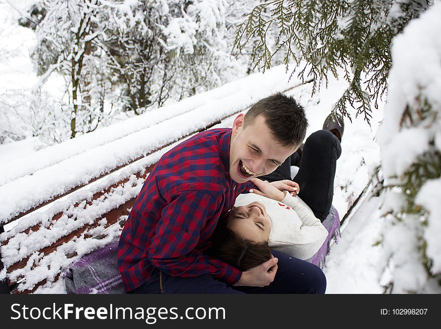 Bench, Cold, Couple, Daylight