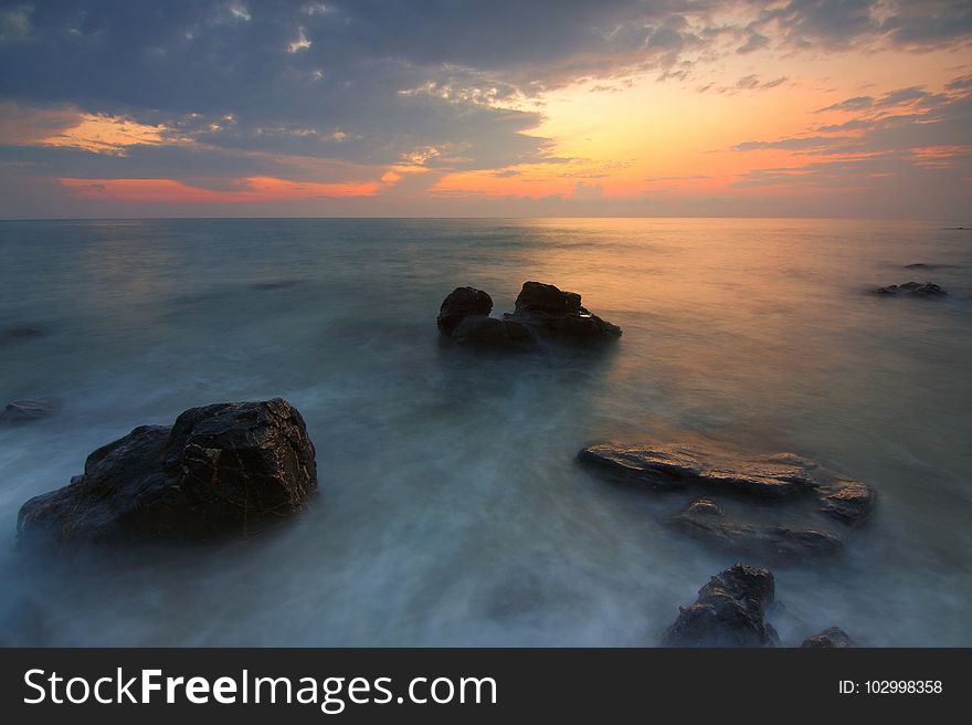 Clouds, Dawn, Nature, Ocean,