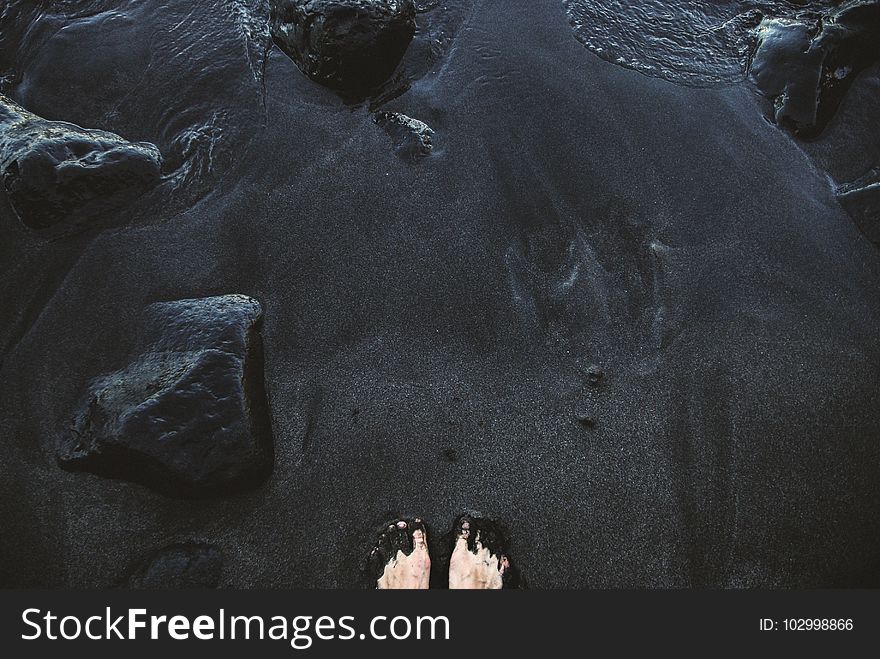 Beach, Black, Coast, Daylight