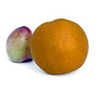 Oranges And Plum Royalty Free Stock Photos Oranges And Plum Royalty Free Stock Photos