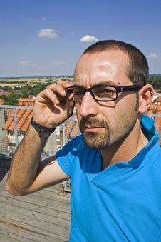 Putting On Glasses Royalty Free Stock Photos Putting On Glasses Royalty Free Stock Photos