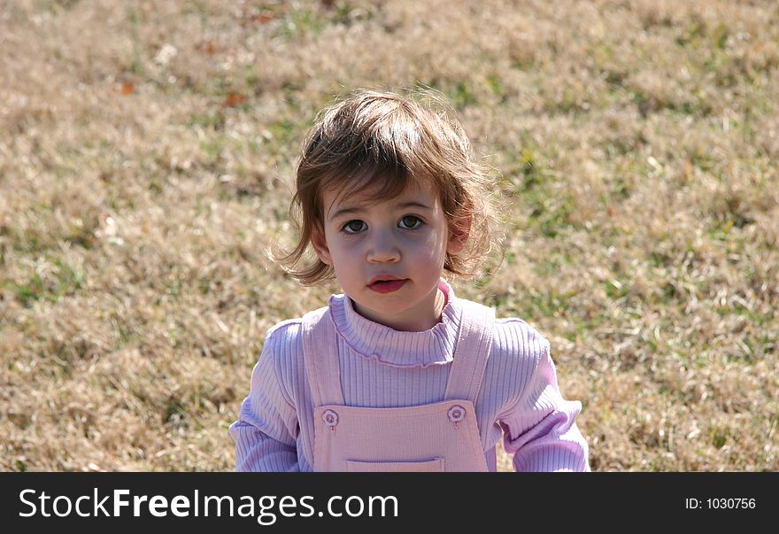 Beautiful baby girl outside in a field of dried grass. Shot with Canon 20D. Beautiful baby girl outside in a field of dried grass. Shot with Canon 20D.