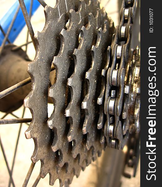 Rear Sprockets on Bicycle. Rear Sprockets on Bicycle