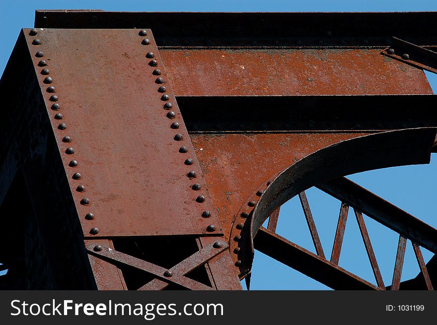 Train bridge on riviere des mille iles, Canada (detail)