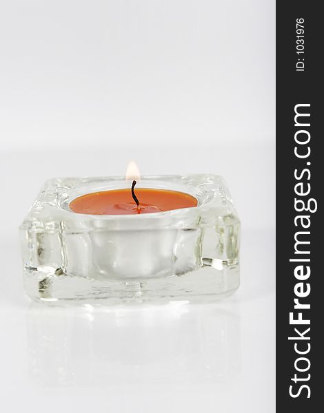 Ice candle on a white background