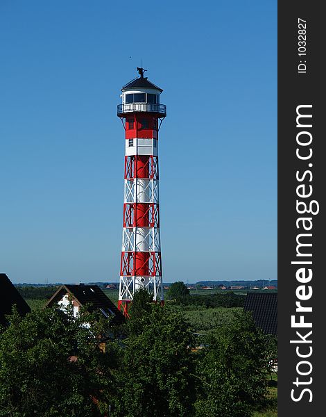 Lighthouse at Elbe River, northern Germany