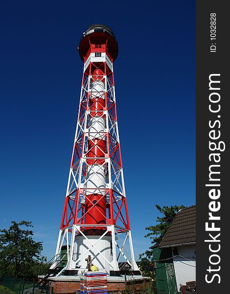 Lighthouse at Elbe River, northern Germany