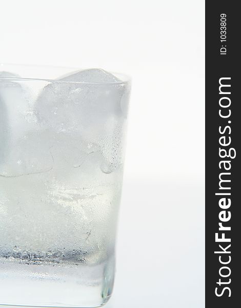 Glass with ice in it. Glass with ice in it