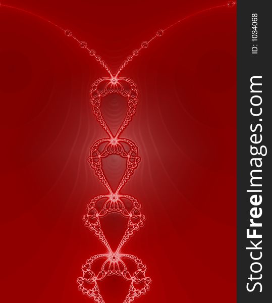 Fractal image resembling hearts. Fractal image resembling hearts.