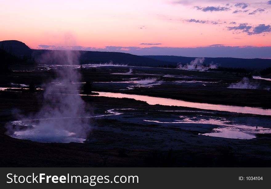 Sunset in Yellowstone national park
