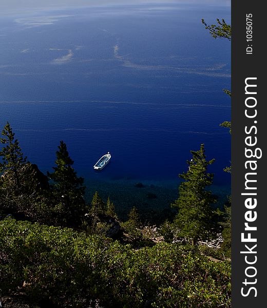 Tour boat at Crater Lake National Park. Tour boat at Crater Lake National Park