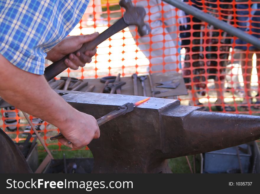 Blacksmith at work. Blacksmith at work