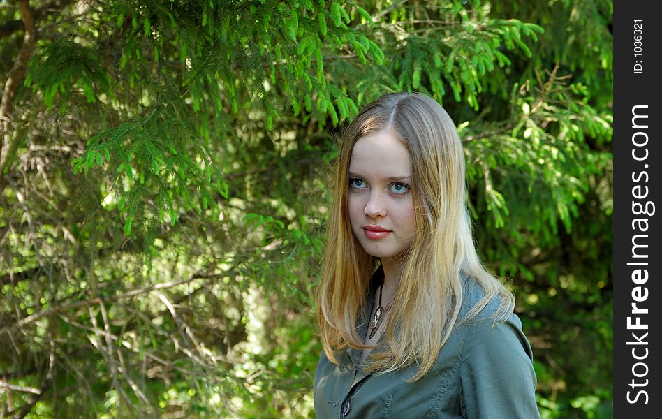 Relaxing Girl  In Park