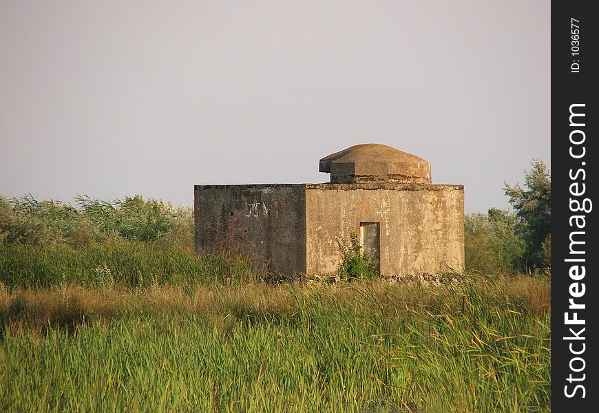 History, army, war, bunker, pill box, marsh, ancient, remains, ruines, architecture