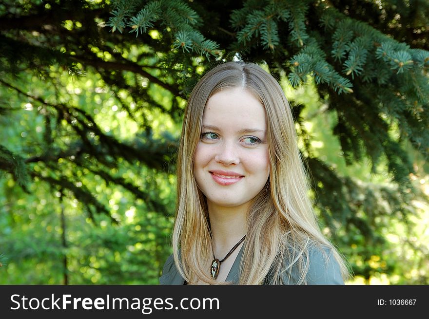 Beautiful Girl In Park