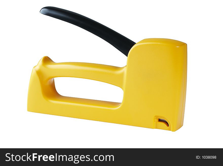 Yellow stapler isolated