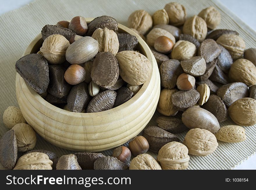 A bowl of mixed nuts.