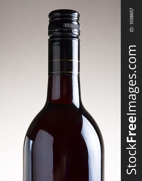 Isolated Red Wine bottle on plain background