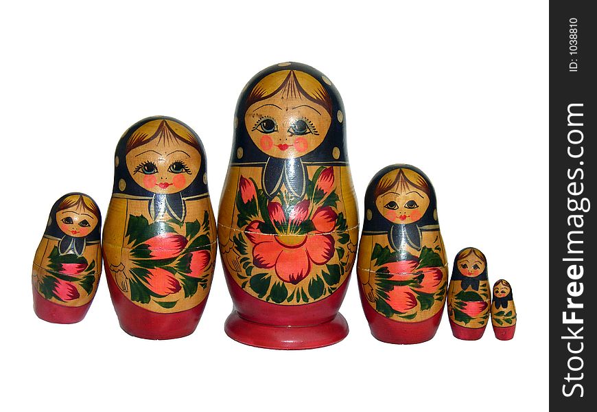 Typical wooden russian dolls. Typical wooden russian dolls