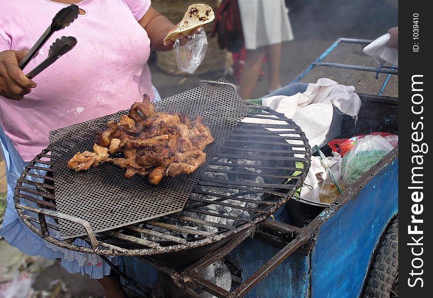Fried pork street food
