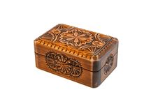 Closed Carved Wooden Casket Isolated Royalty Free Stock Photo Closed Carved Wooden Casket Isolated Royalty Free Stock Photo