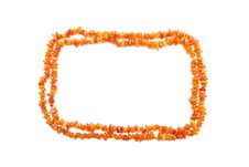 Amber Beads Double Frame Isolated Royalty Free Stock Image