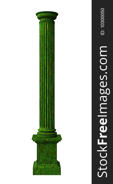 3d rendered illustration from a part of a green column. 3d rendered illustration from a part of a green column