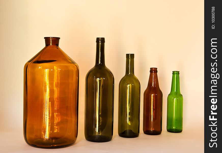 Row Of Glass Bottles