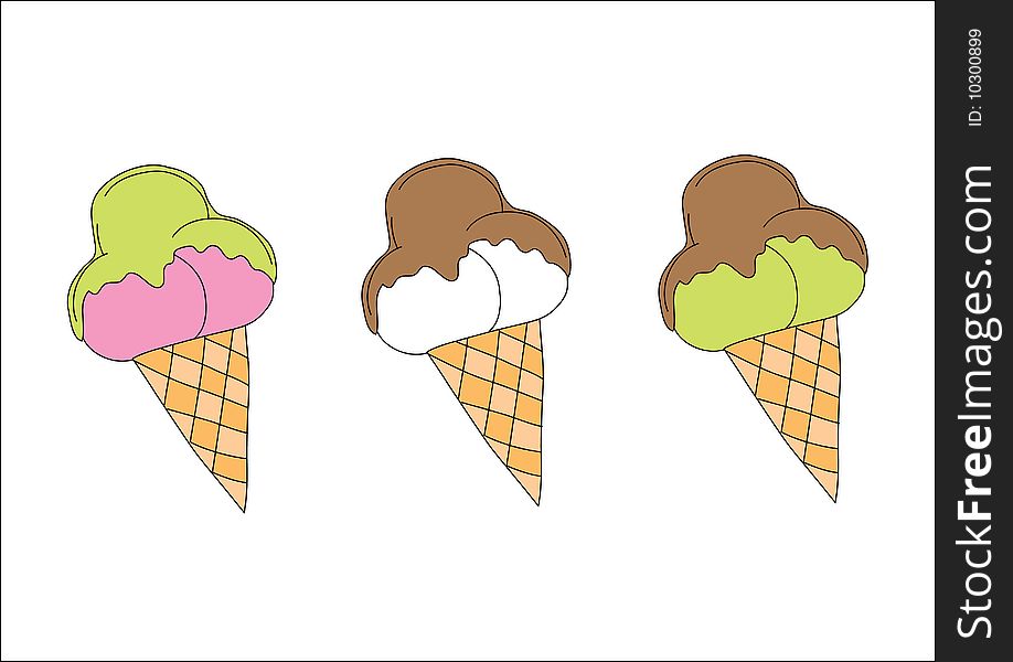 Colorful ice cream icon isolated on white background
