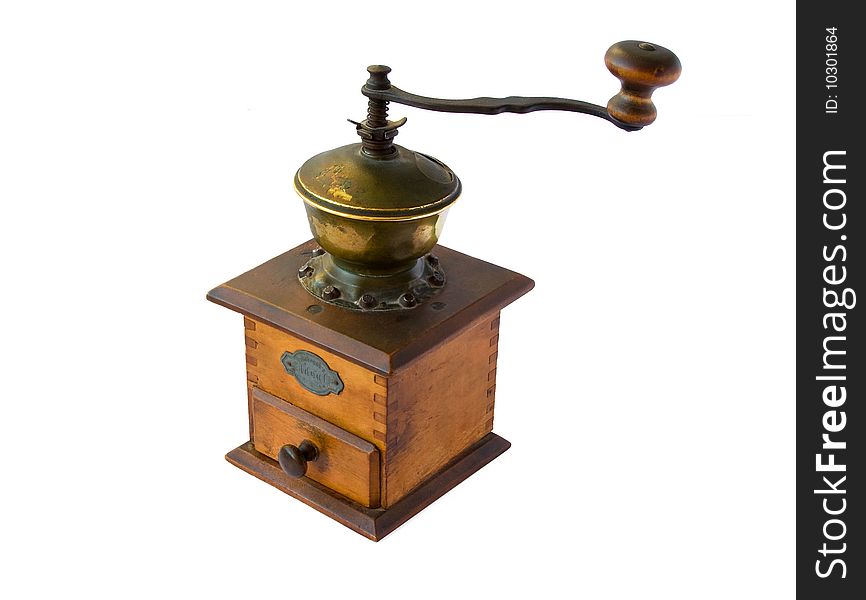 Old handle coffee mill from wood. Old handle coffee mill from wood