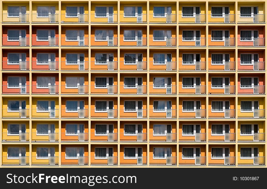 Color slab block with balcony