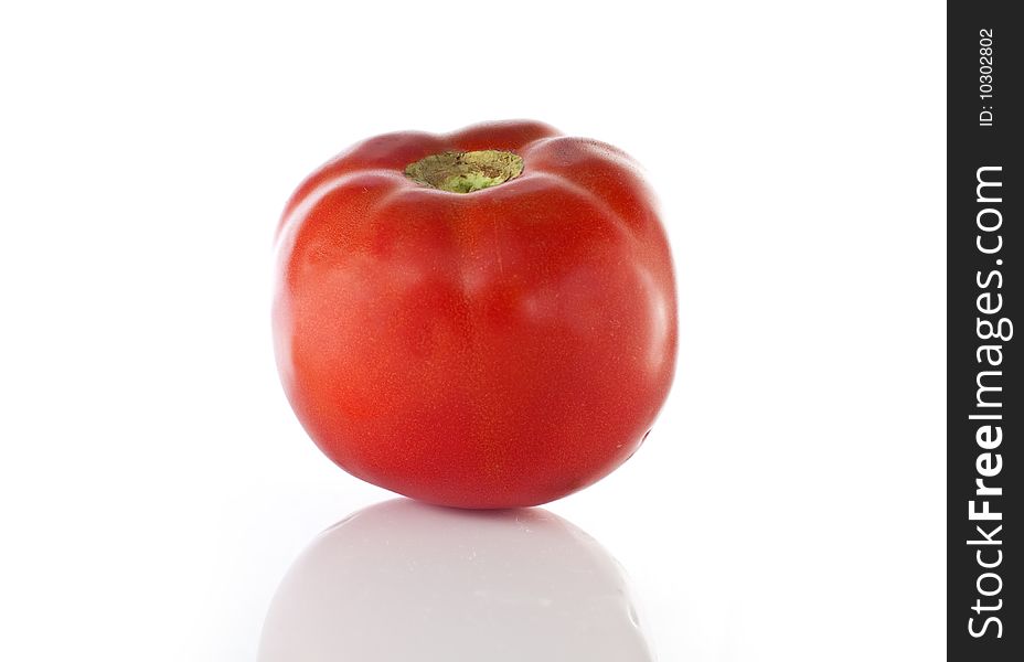 A fresh tomato on whitebackround