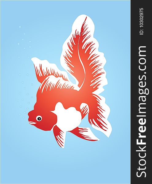 Carp fish in water illustration
