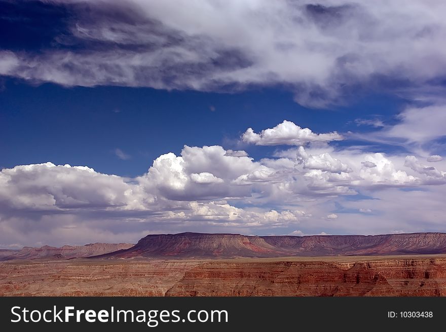 Plateau and rims of Grand Canyon. Arizona, USA.