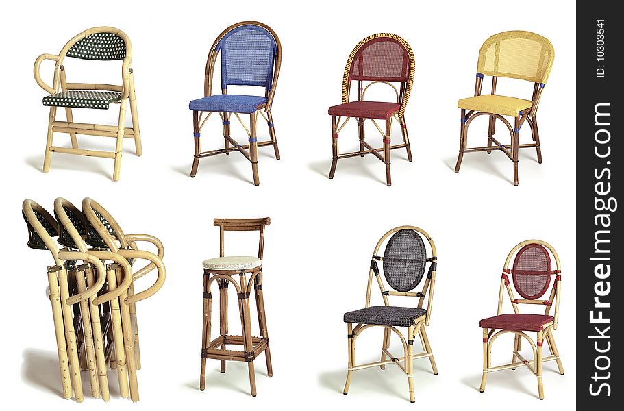 Eight different restaurant and cafe chair. Eight different restaurant and cafe chair