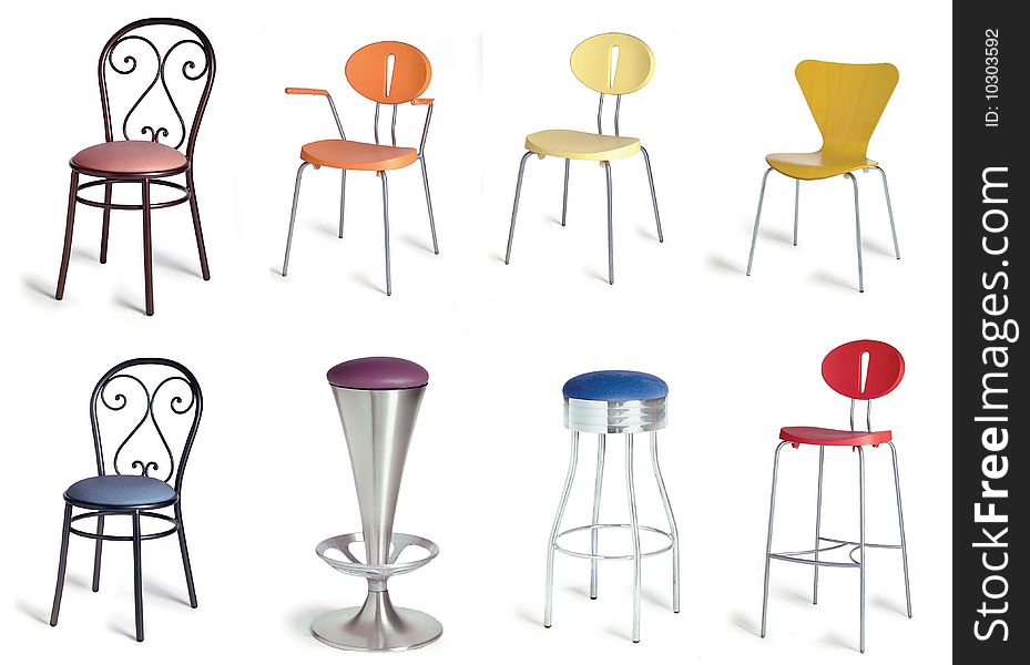 Eight different bar and restaurant chair. Eight different bar and restaurant chair