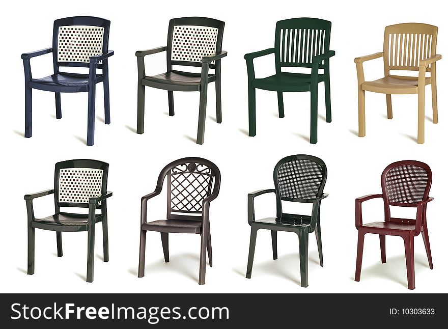 Eight plastic chair for cafe and restaurant. Eight plastic chair for cafe and restaurant