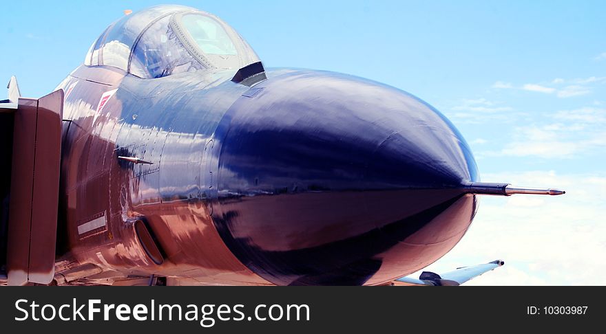 A Close Up of the Nose of a Jet Fighter Aircraft