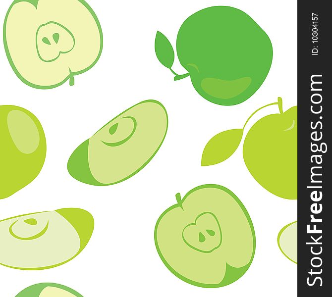 Background with green apple (seamless). Background with green apple (seamless)
