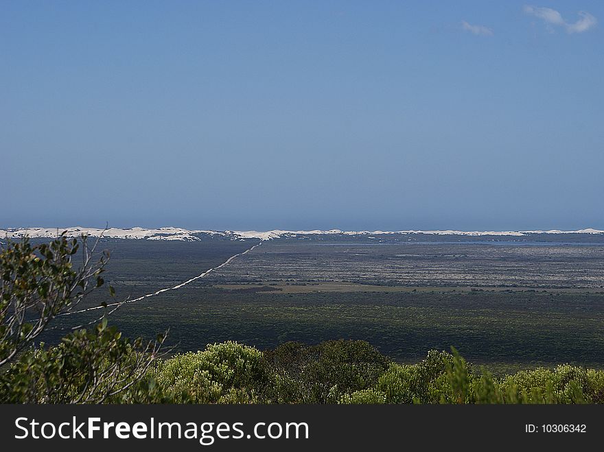 Overview of the landscape in De Hoop, a national park in the south of South Africa. Overview of the landscape in De Hoop, a national park in the south of South Africa
