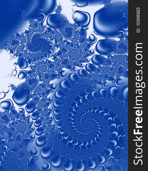 Blue fractal a pattern from smooth lines in the form of a spiral. Blue fractal a pattern from smooth lines in the form of a spiral